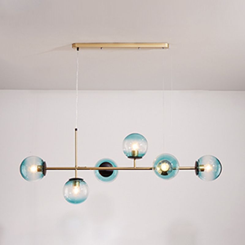 Modern Island Lighting Fixture Glass Hanging Light for Dining Room