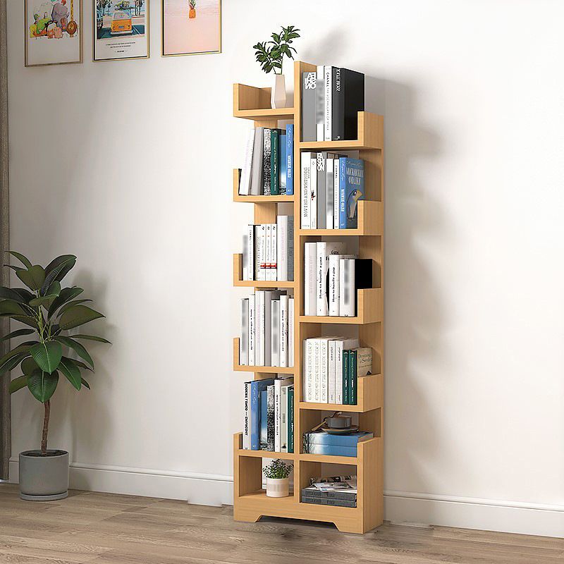 Skandinavisch hergestelltes Holzgeometrie -Bücherregal vertikaler offener Bücherregal