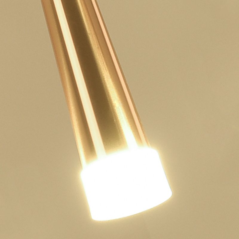 Lámpara colgante de led cónico dorado de aluminio + acrílico simplicidad moderna luz colgante para dormitorio