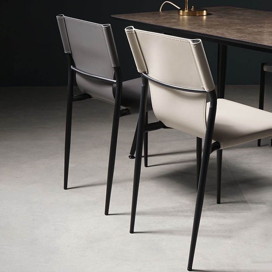 Silla de estilo moderno, sillas sin brazos con patas de metal para cocina