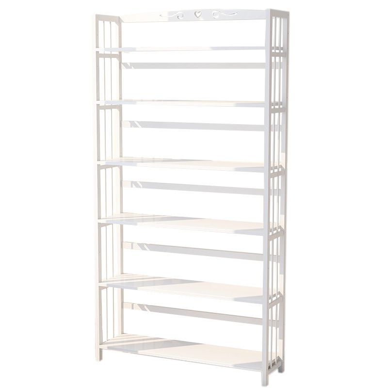 White Simple Open Back Bookshelf Adjustable Bookcase for Office