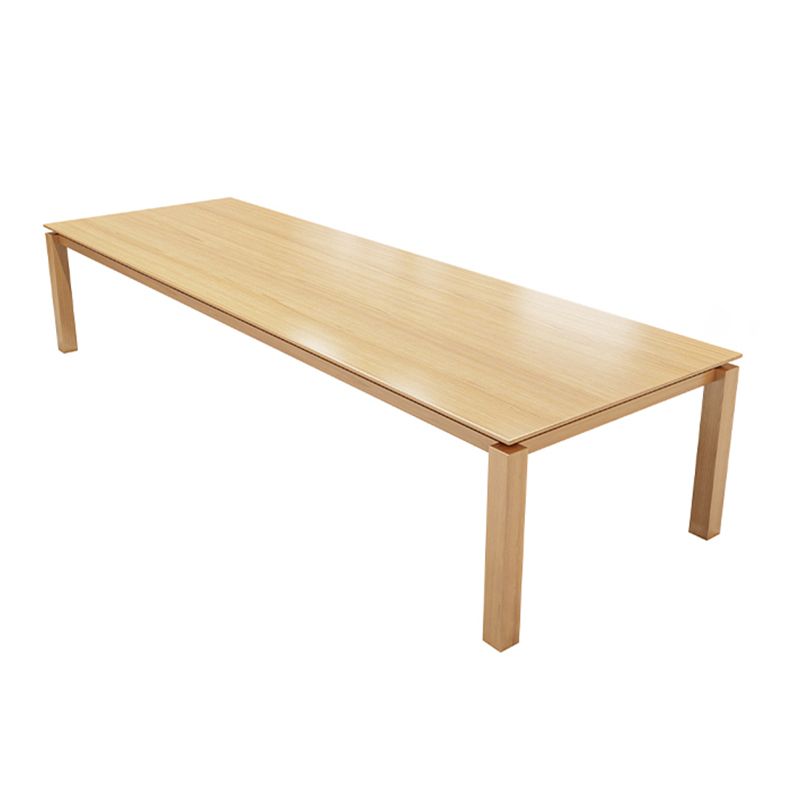 Rectangle Wood Color Dining Table Solid Wood Table Minimalist with 4 Legs