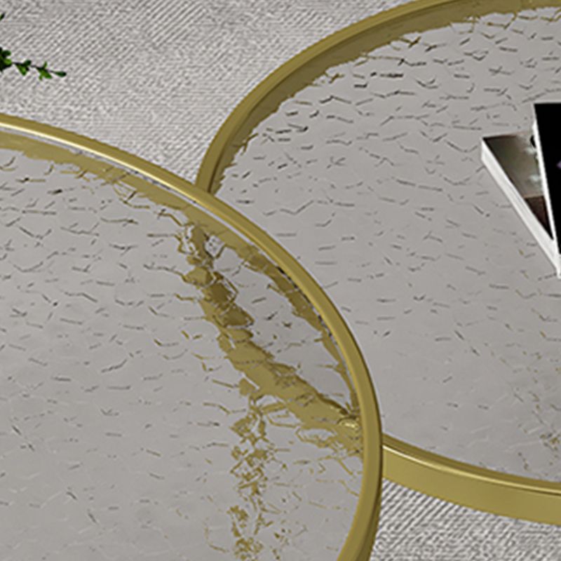 Modern Round Coffee Table Glass Top Nesting Coffee Table Set
