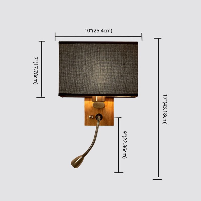 Simplicidad de tela Simplicidad Mini Mini Spotlight Diseño Lámpara de lectura de madera para dormitorio