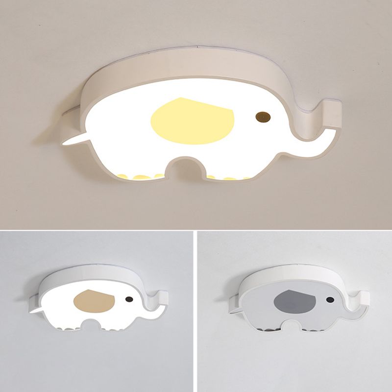 Animal Flush Mount Ceiling Light Cartoon Acrylic Ceiling Mount Light Fixture for Children Bedroom