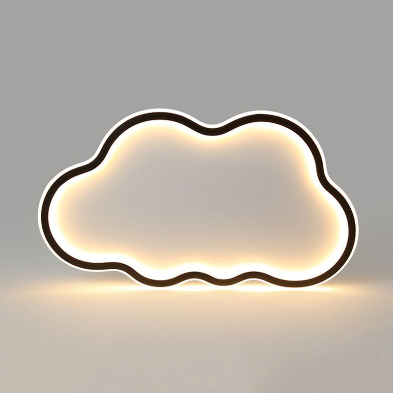 Contemporary White Single Flush Mount Lighting LED Unique Ceiling Light