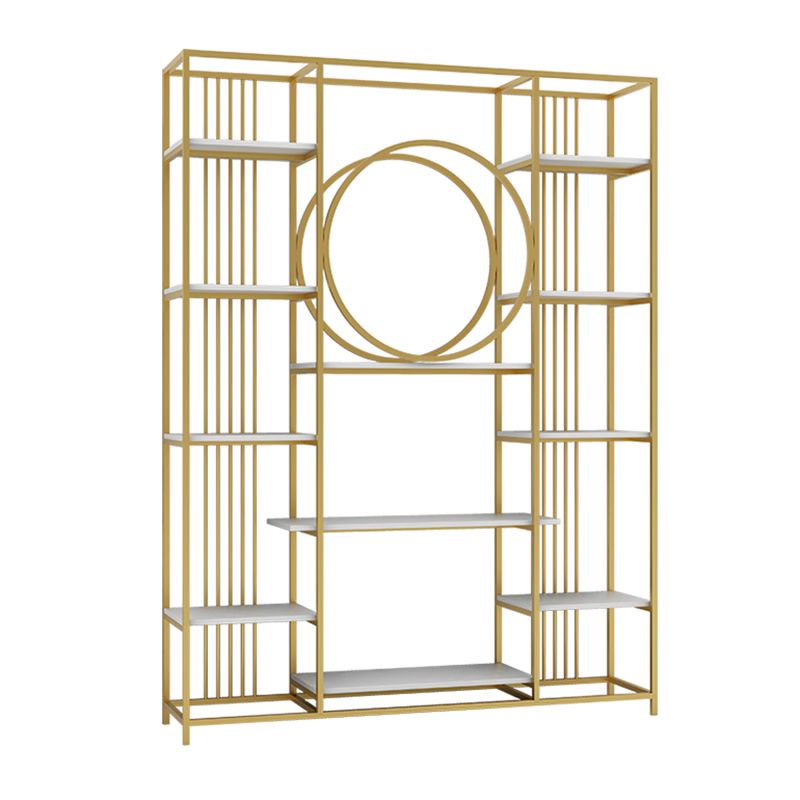 Glam Style Metal Bookshelf Etagere Open Shelf Bookcase for Home