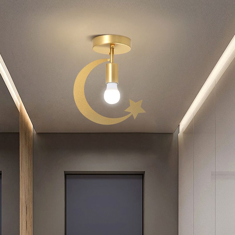 Luce a monte mezzaluna grigio/oro e illuminazione a monte semifulto 1 1 leggero luce del soffitto per corridoio per corridoio