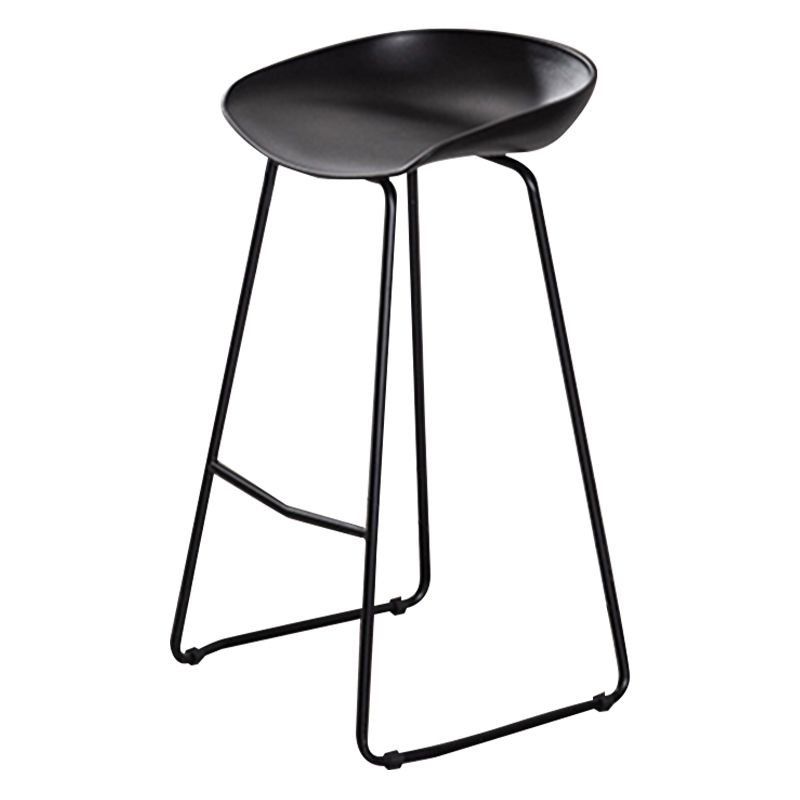 Modern Style Metal Low Back and Strap Pedal Bar Stool 30-inch Coffee Shop  Bar Stool