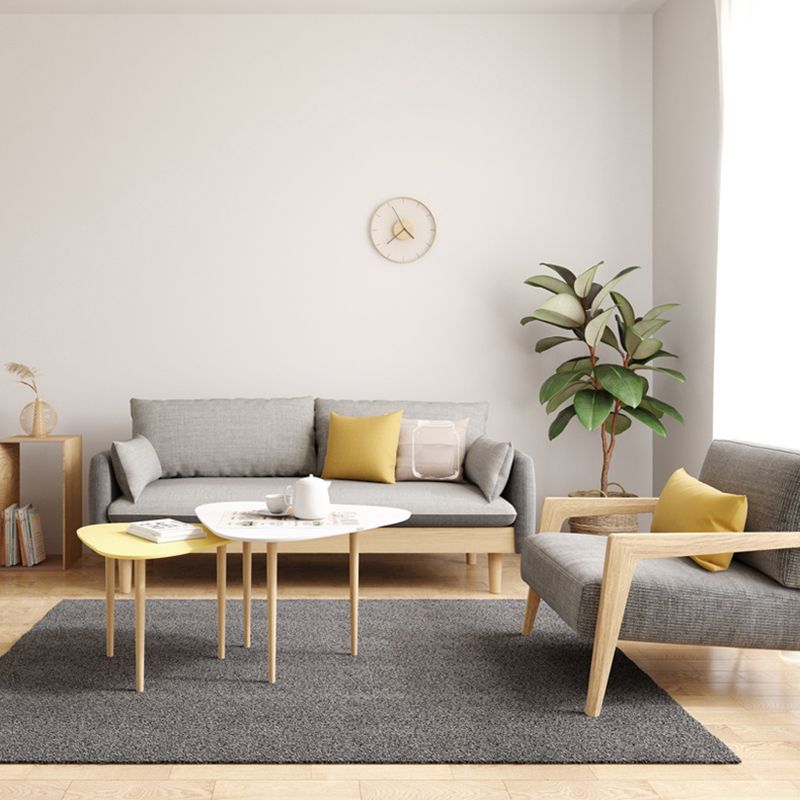 Finition mate canapé de bras carré canapé en lin en coton pour appartement de chambre bonus