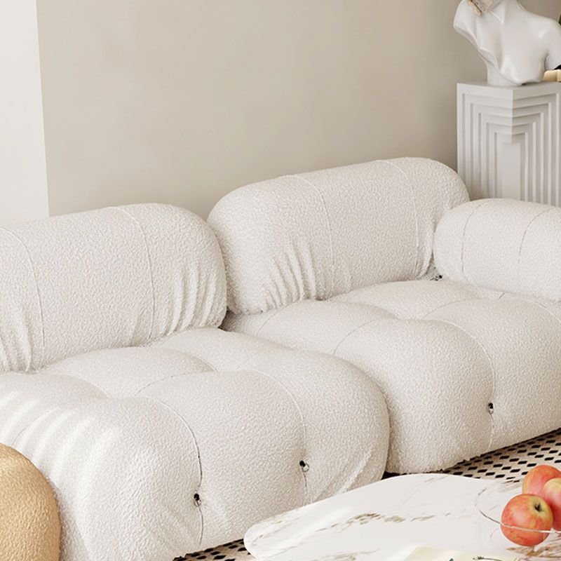 35.4" Wide Contemporary Seating Cushions Round Arm Sofa in Beige and Brown