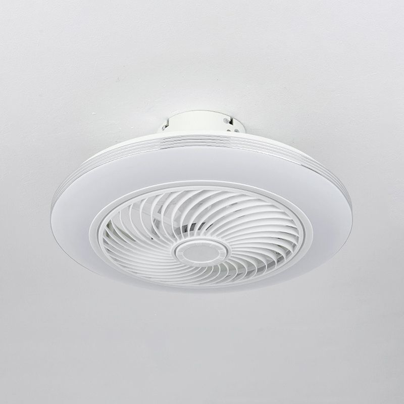 1 - Light LED Ceiling Fan Plastic and Acrylic in White Fan Fixture