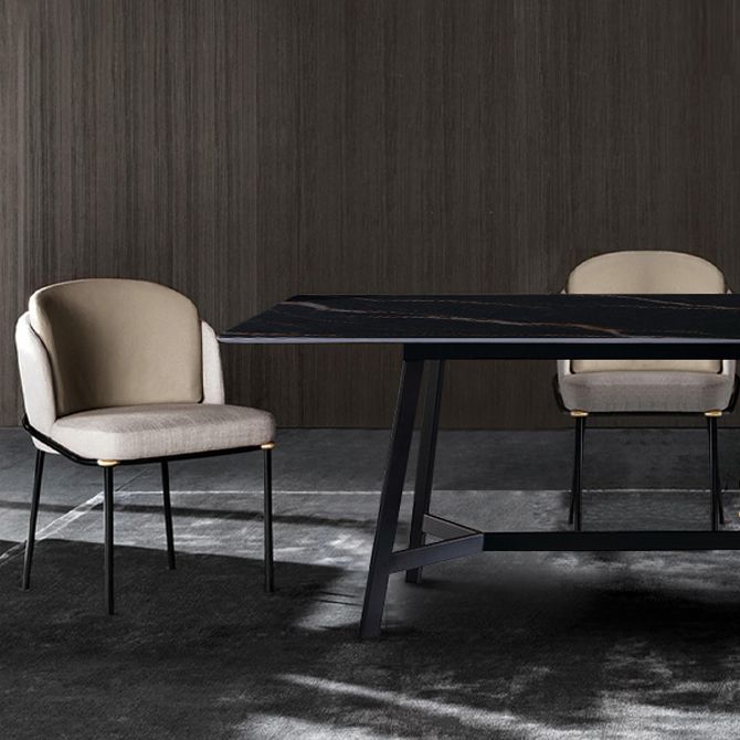 Silla de cocina contemporánea Silla auxiliar sin brazos con patas de metal