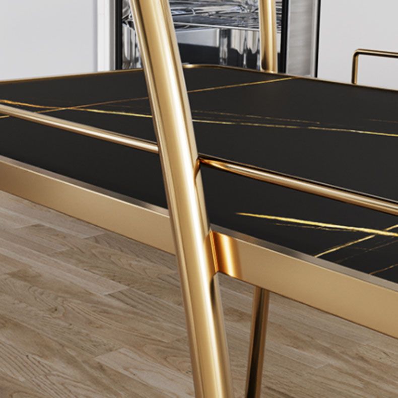 Modern Simple Open Storage Kitchen Trolley Rectangular Dining Room Prep Table