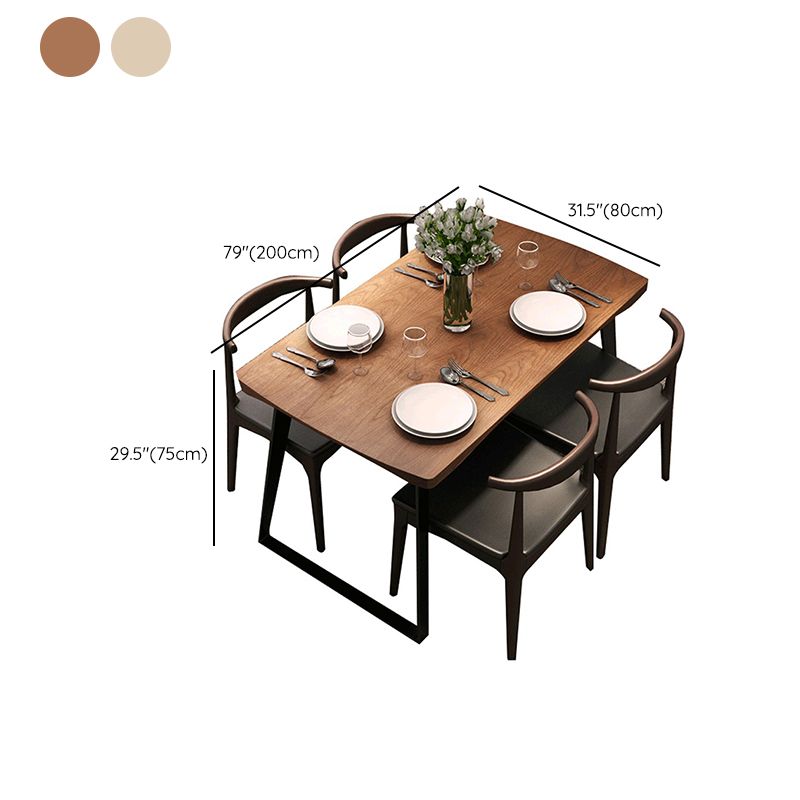 Industrial Wood Dining Table Dining Rectangle Table with Metal Legs