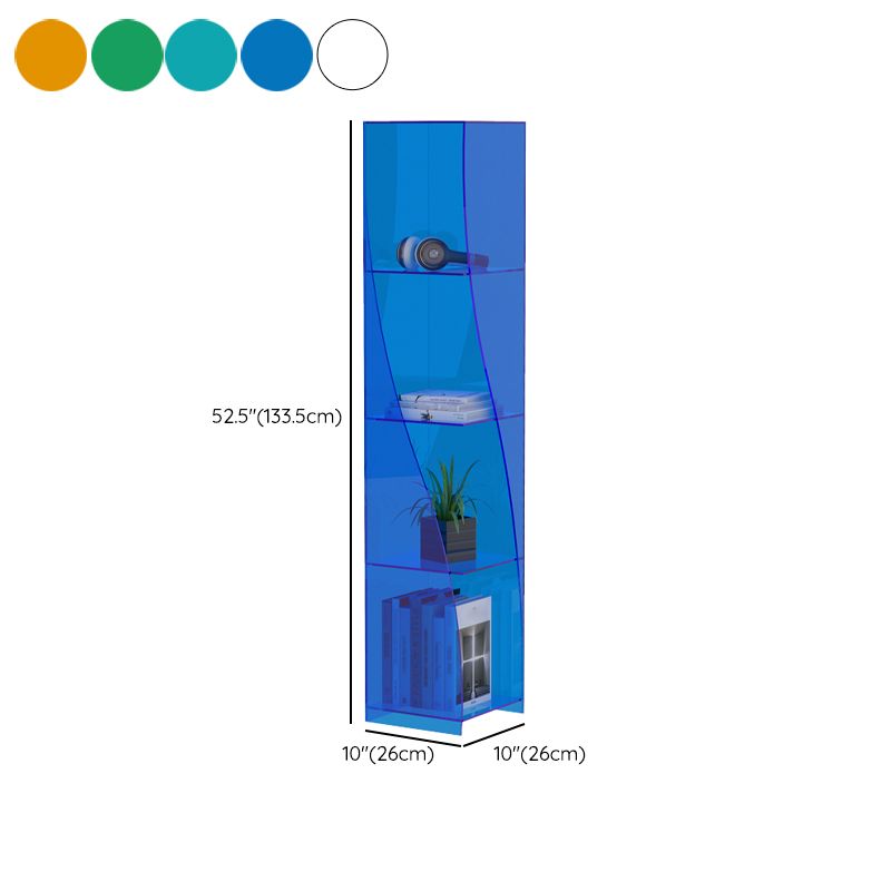 Modern Style Closed Back Bookcase Standard Acrylic Bookshelf with Shelves