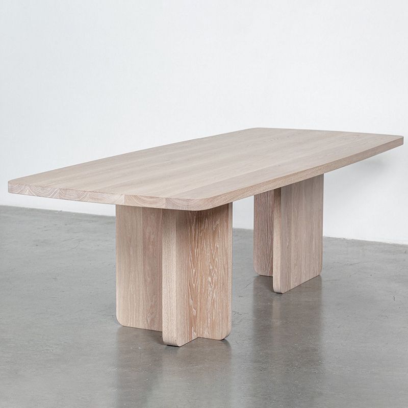 Mesa rectangular contemporánea mesa de comedor de madera maciza para el hogar