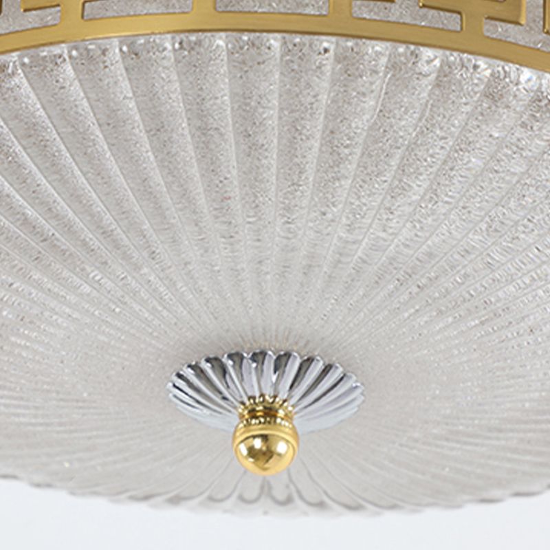 Modern Metal Ceiling Light Circle Shape LED Flush Mount with Glass Shade for Living Room