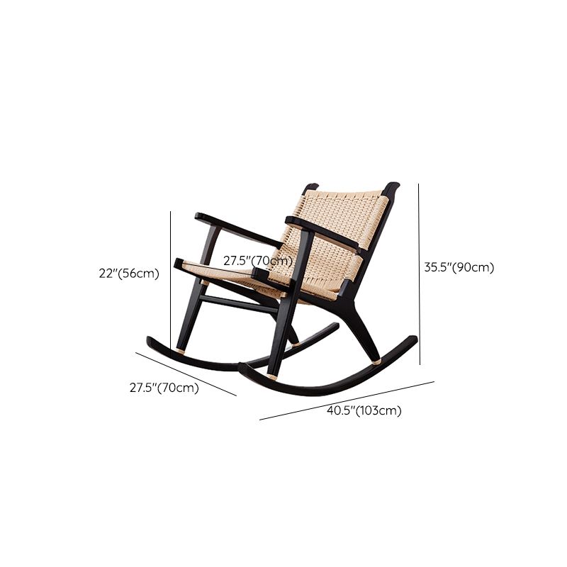 Modern Style Wood Base Rocking Chair Leisure Chaise Lazy Chair for Balcony