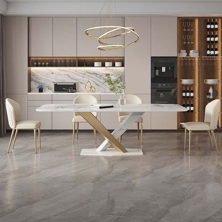 Nordic 1/2/5/6/7 Pieces Rectangle Dining Set Sintered Stone Top Dinette Table Set