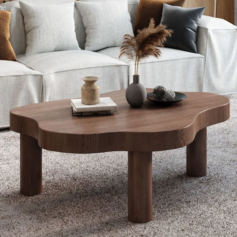 Nordic Style Free Shape Solid Wood 3 Legs Base Design Coffee Table