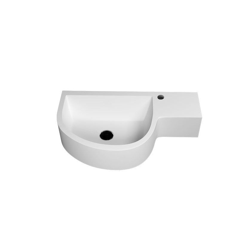 Contemporary Bathroom Sink Man Made Rock Specialty Wall Mount Bathroom Sink without Faucet