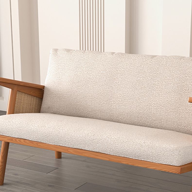 Tropical Living Room Sofa with Loose Back and Square Arm in Linen