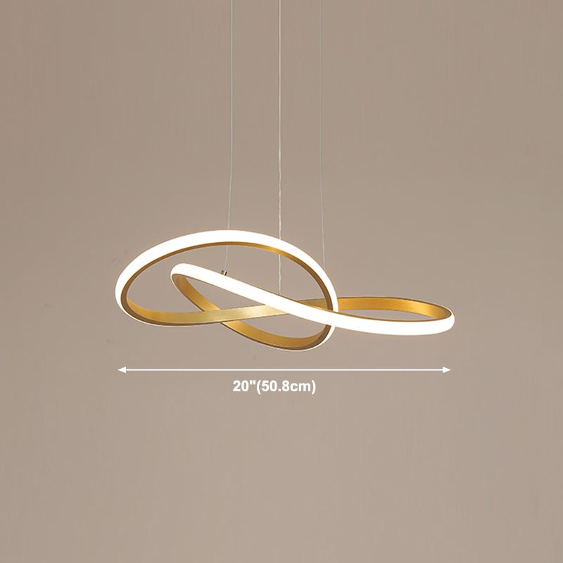 Twist Shade Metall Kronleuchter Licht moderne 1-helle Kronleuchterbeleuchtung in Gold
