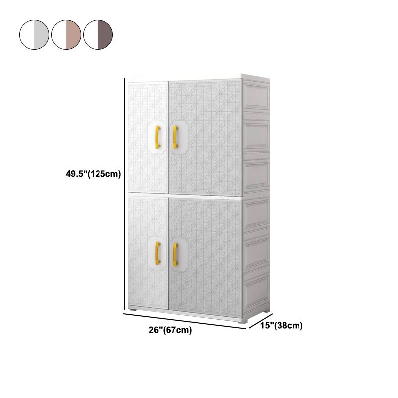 Contemporary Style Wardrobe Armoire Plastic Bedroom Wardrobe Cabinet