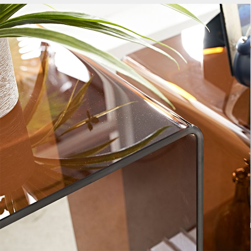 Modern Glass Corner Table Round Side End Table for Living Room