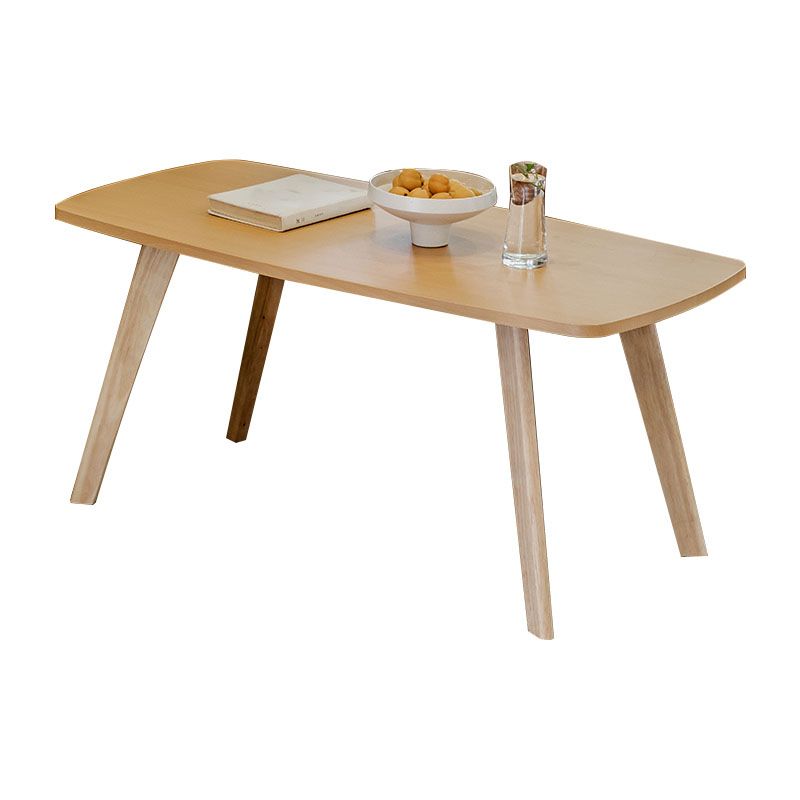 Wooden 4 Legs Cocktail Table Modern Rectangular Coffee Table for Living Room