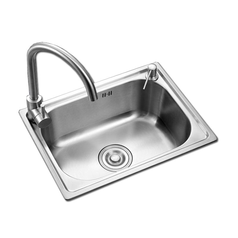 Rectangle Stainless Steel Sink Kitchen Sink with Drain Assembly(Not Including Faucet)