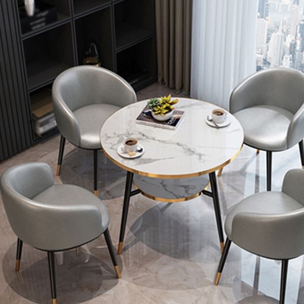 Silla sin brazos de comedor de metal Glam, silla lateral de comedor tapizada para restaurante
