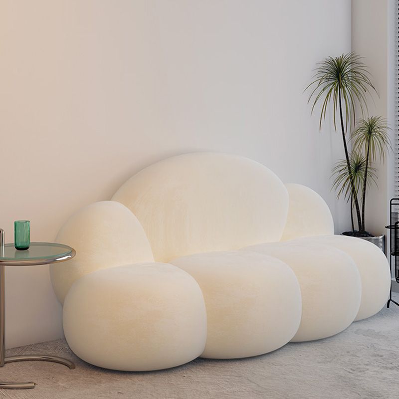 Armless Cushions Seating Standard Sofa in white for Bonus Room