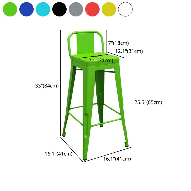 Industrial Footrest Iron Bar Stool Matte Finish Restaurant Stool
