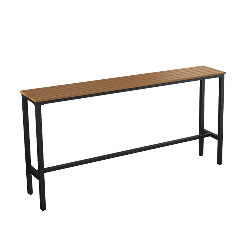 Modern Style Bar Table Rectangle Wood Bar Dining Table with Trestle Base
