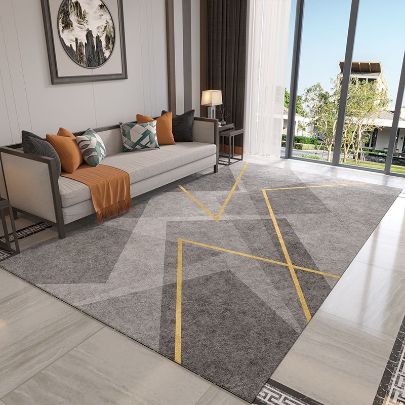 Prachtig polyester tapijt modern grijs tapijt woonkamer vloerkleed met niet-slipachter