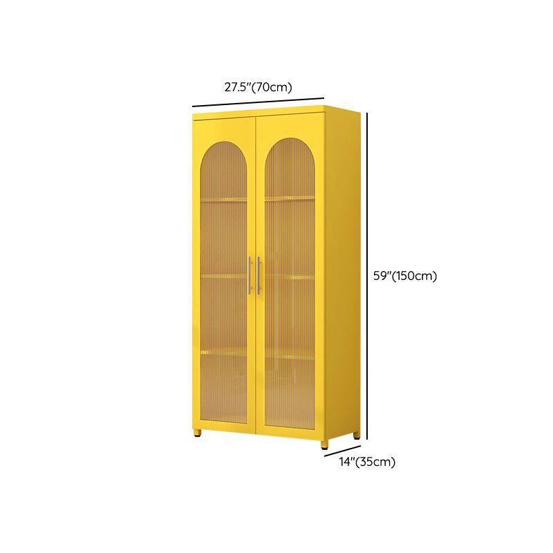 Scandinavian Metal Bookshelf Standard Closed Back Bookcase with Cabinets