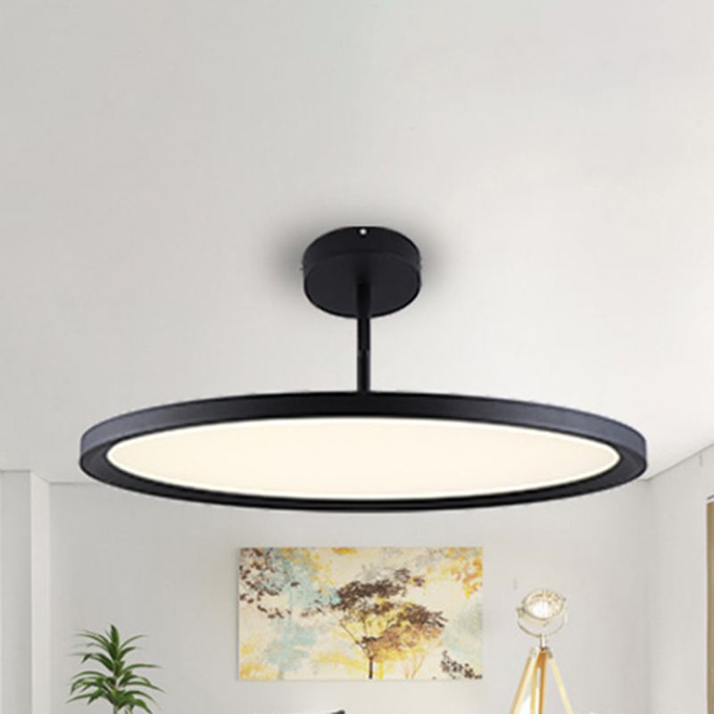 Moderno semifulto rotondo a montaggio lampada acrilica 1 flush mount