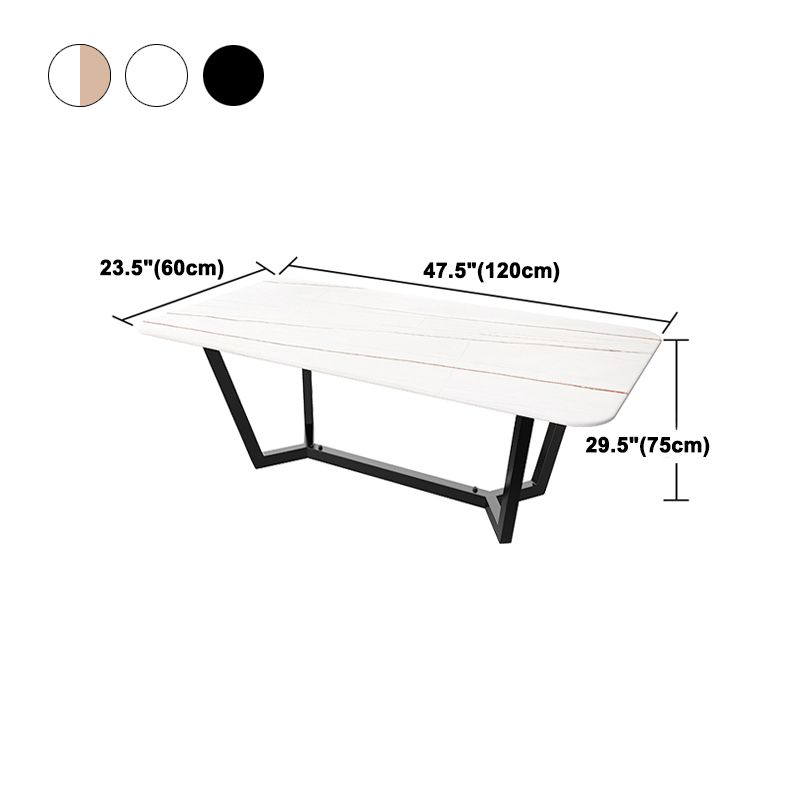 Sintered Stone Top Modern Table for Restaurant Oval Dining Table with Trestle Base
