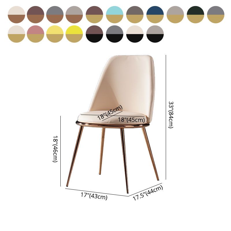 Sillas de comedor de estilo nórdico, silla sin brazos de cocina con patas de metal