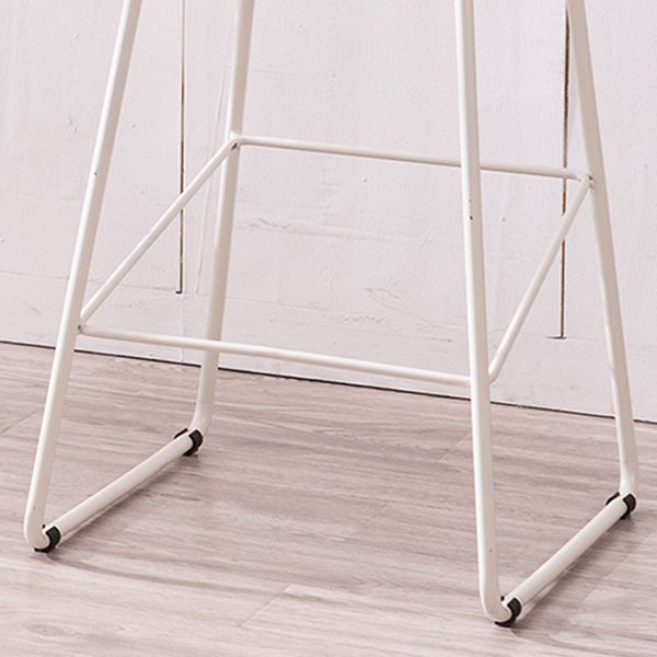 Modern Dessert Shop Footrest Stool Matte Finish Iron Bar Stool