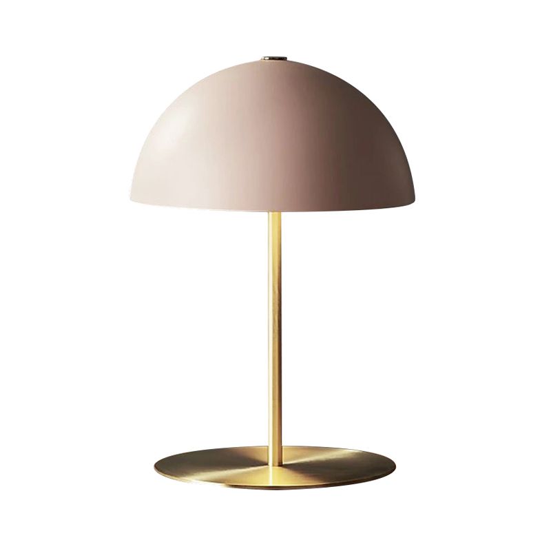 1 Kopfstudienaufgabenbeleuchtung Modernismus rosa Nachttischlampe mit Hemisphäre Metallschatten