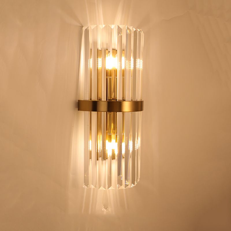 Simplicidad Luz de luz Spline con lámpara de pared posmoderna de sombra de cristal transparente