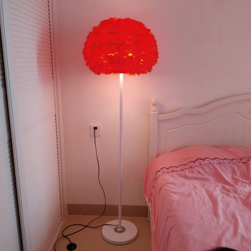 Lámpara de soporte de soporte moderno de 18 "/21.5" de la sala de estar moderna de 1 luces en blanco/rosa/naranja