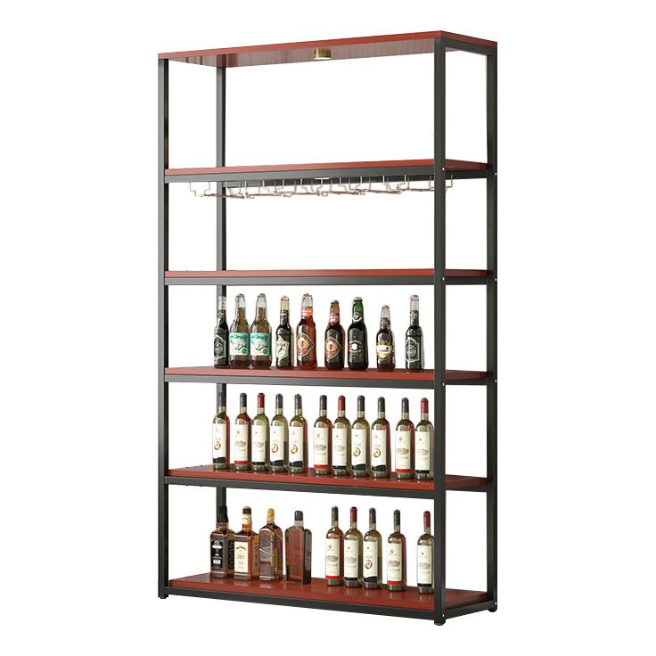 Contemporary Floor Bottle Wine Rack Single Black Metal Wine Holder