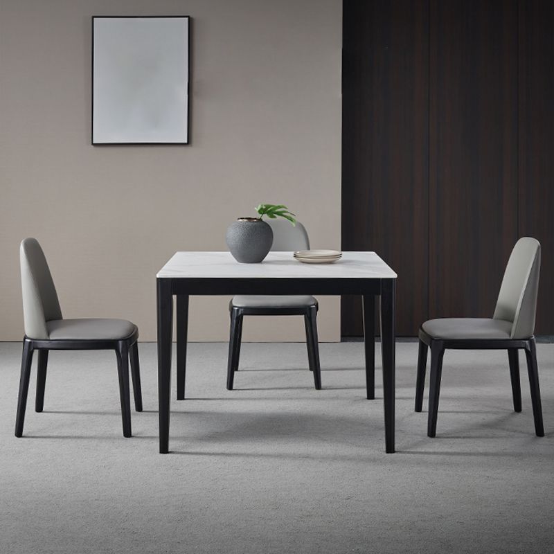 Mesa de comedor de estilo industrial mesa de comedor de piedra cuadrada con 4 patas