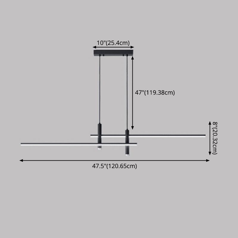 Lampadini del lampadario lineare Luci dell'isola Accensione a sospensione moderna per l'isola della cucina