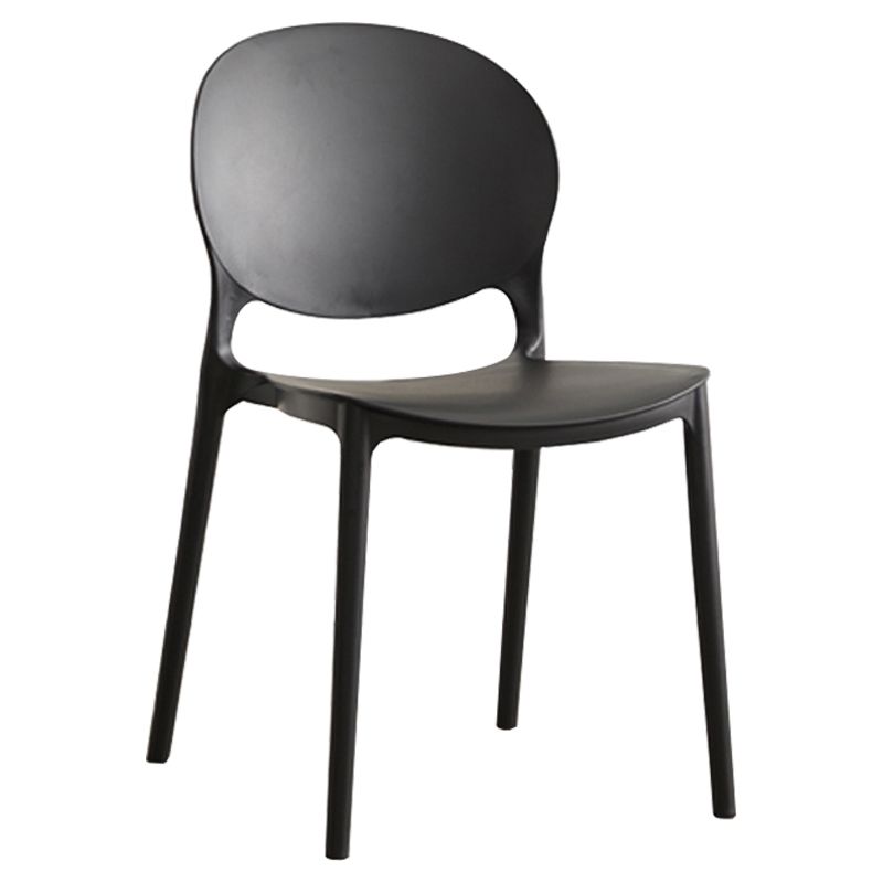Scandinavian Plastic Armless Dining Chairs Indoor Stackable Side Chair
