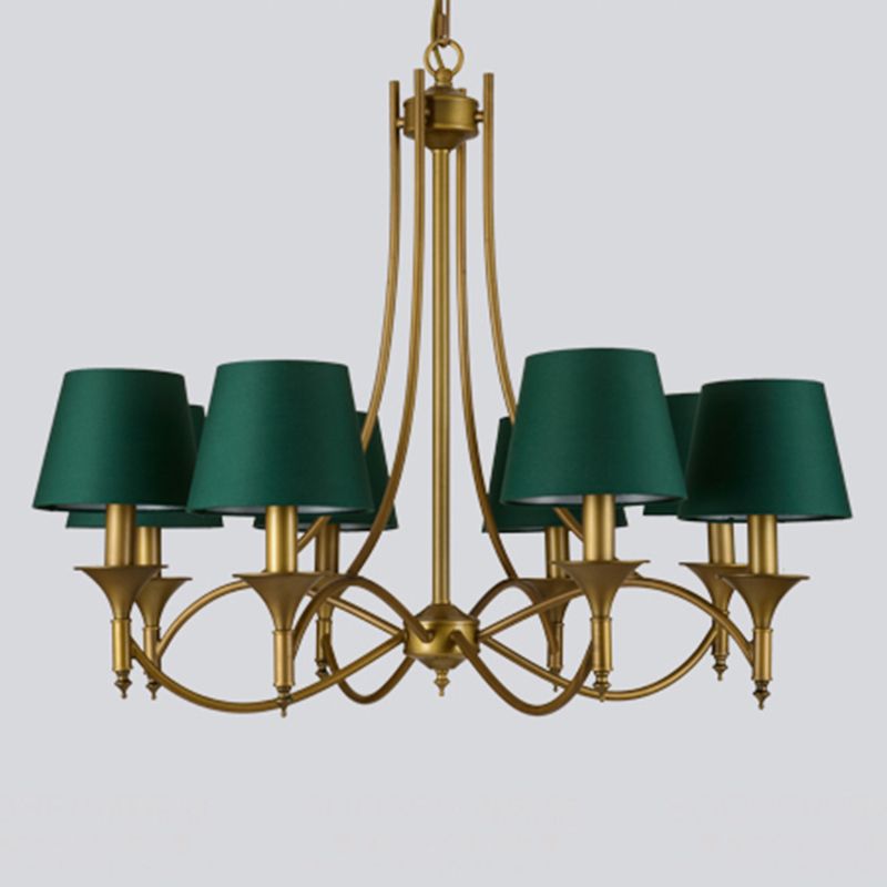Multi-head hangende verlichtingsarmaturen Amerikaanse stijl vat kroonluchter hanglamp met stofschaduw